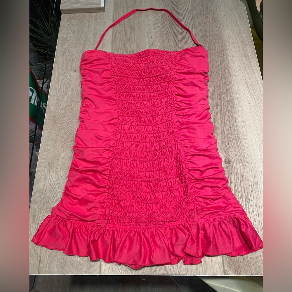 Juicy Couture Red Ruched One Piece Swimsuit